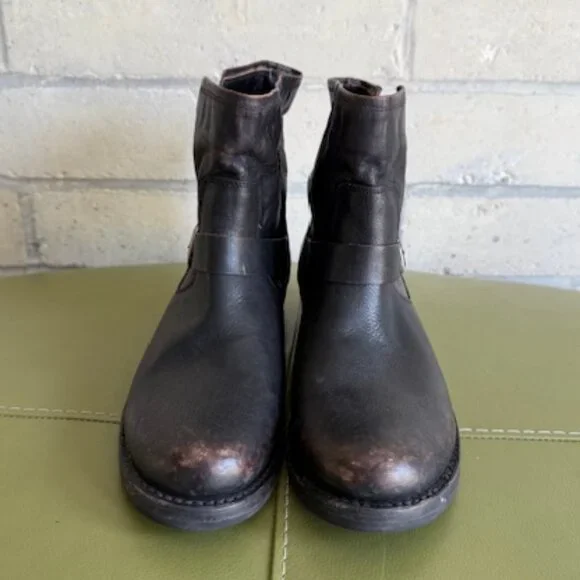 Frye Veronica Bootie distressed black leather size W 11 - Picture 4 of 10